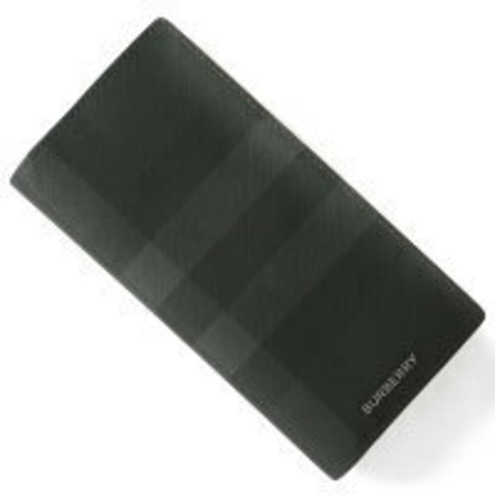Burberry Cavendish Long Wallet Black Check Gray Black